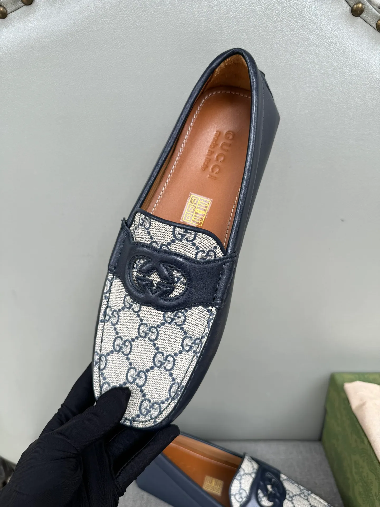 Batch 740💰[strong][strong][strong] Original order quality, new counter styles synchronized, Gucci counter new styles, handmade men's driving shoes, beanie shoes, slip-on shoes, lazy shoes, exquisite hand-stitching, workmanship details comparable to counters, Italian imported cowhide, water-dyed cowhide lining, tree paste leather feet, sweat-absorbent and deodorant, black, gray, blue, burgundy, 39-44 in large quantities in stock (38, 45 custom-made)